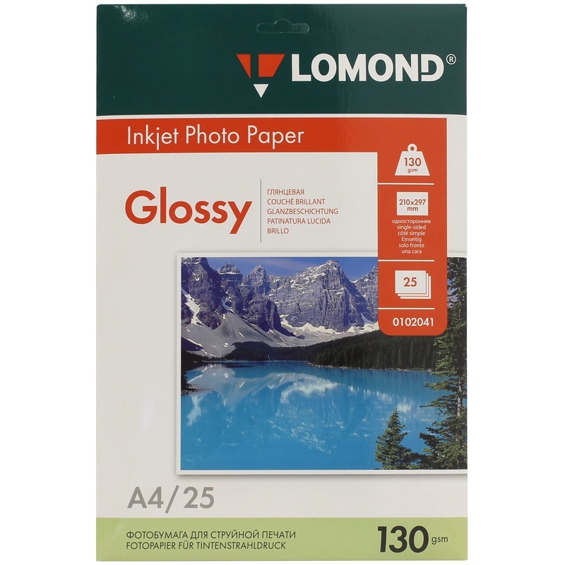 

Lomond А4, для струйных принтеров, 130г/м2, (25 л) гл.