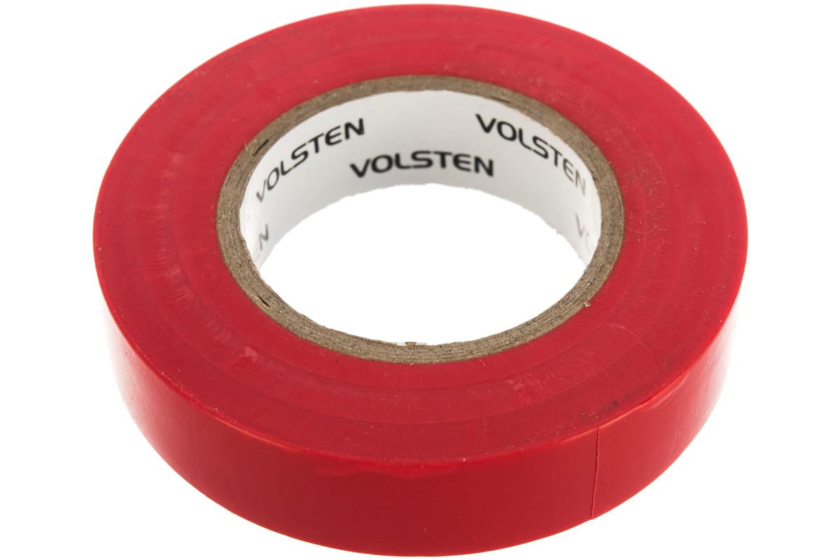 Изолента  Volsten V02-7B-0,13мм x 15мм х 20 метров красная