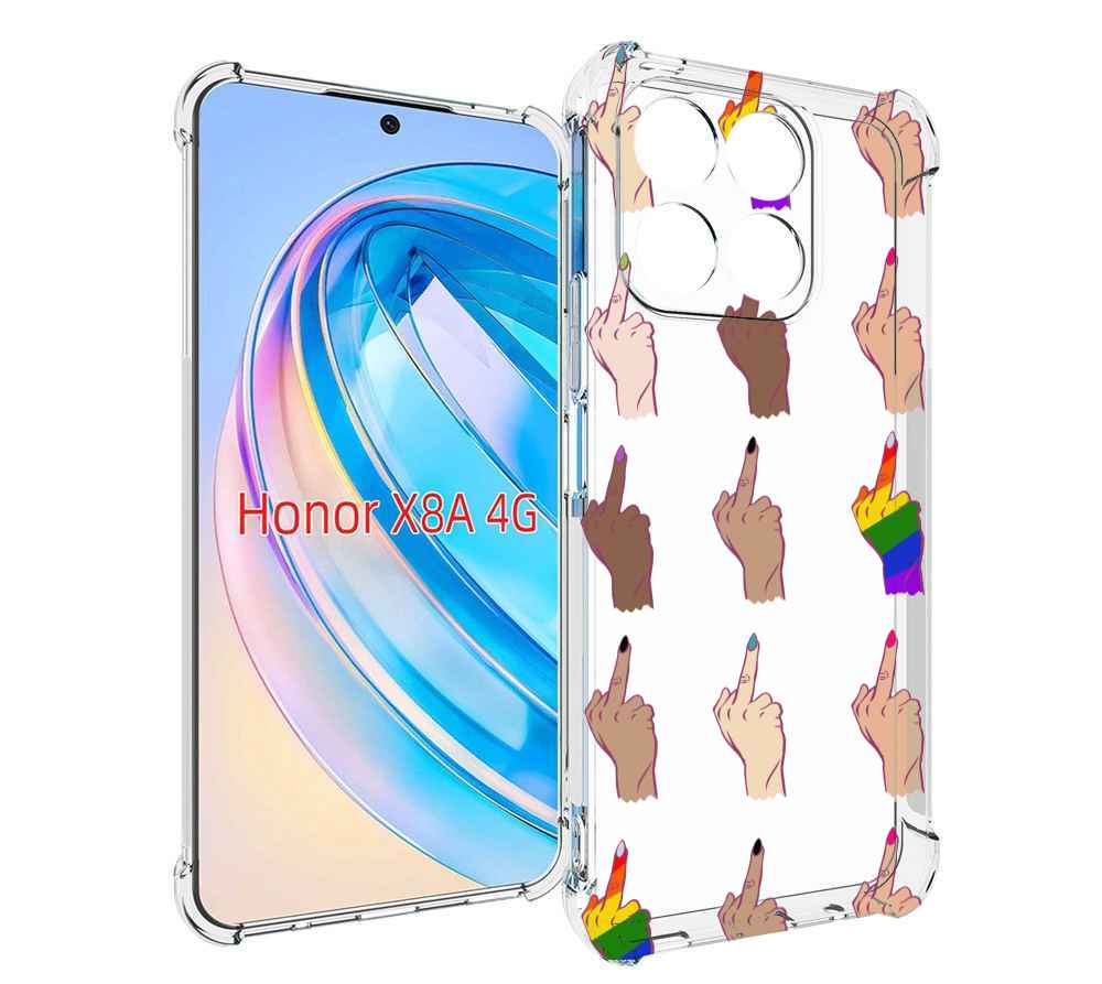 

Чехол MyPads разноцветные-руки для Honor X8a, Tocco