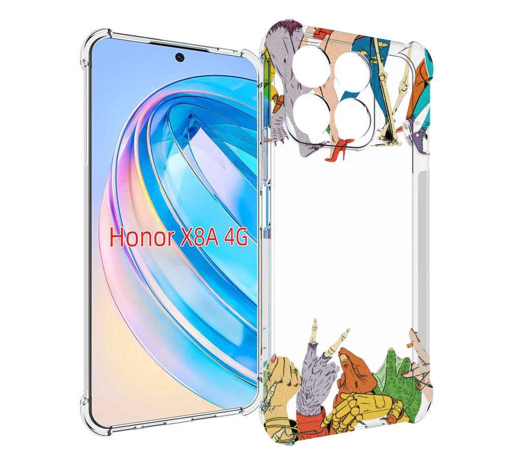 

Чехол MyPads разные персонажи пальчики для Honor X8a, Tocco