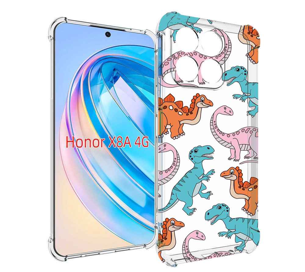 

Чехол MyPads разные-динозаврики для Honor X8a, Tocco