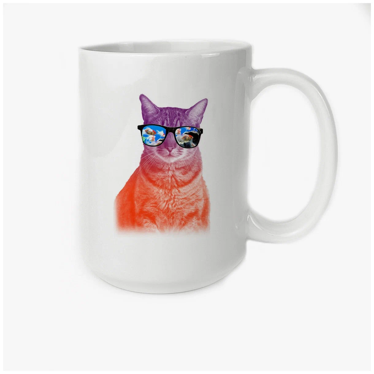 

Кружка CoolPodarok Кот в очках рыбки