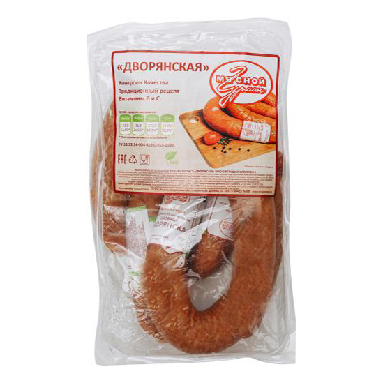

Колбаса Старт Дворянская полукопченая +-500 г