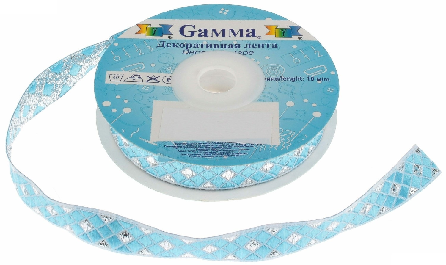 

Gamma 12 мм, 10 м, отделочная, синяя, серебро