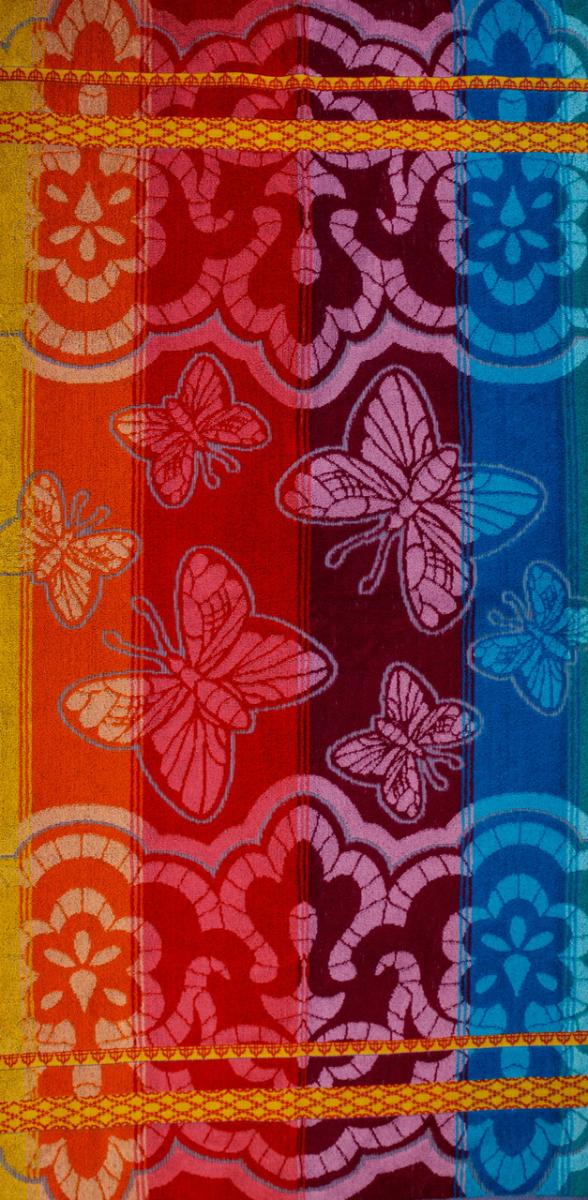 фото Полотенце "авангард" махровое бабочки решелье 70х140