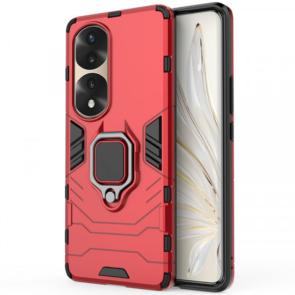 

Противоударный чехол Epik Transformer Ring под магнитный держатель для Honor 70 Pro, Красный