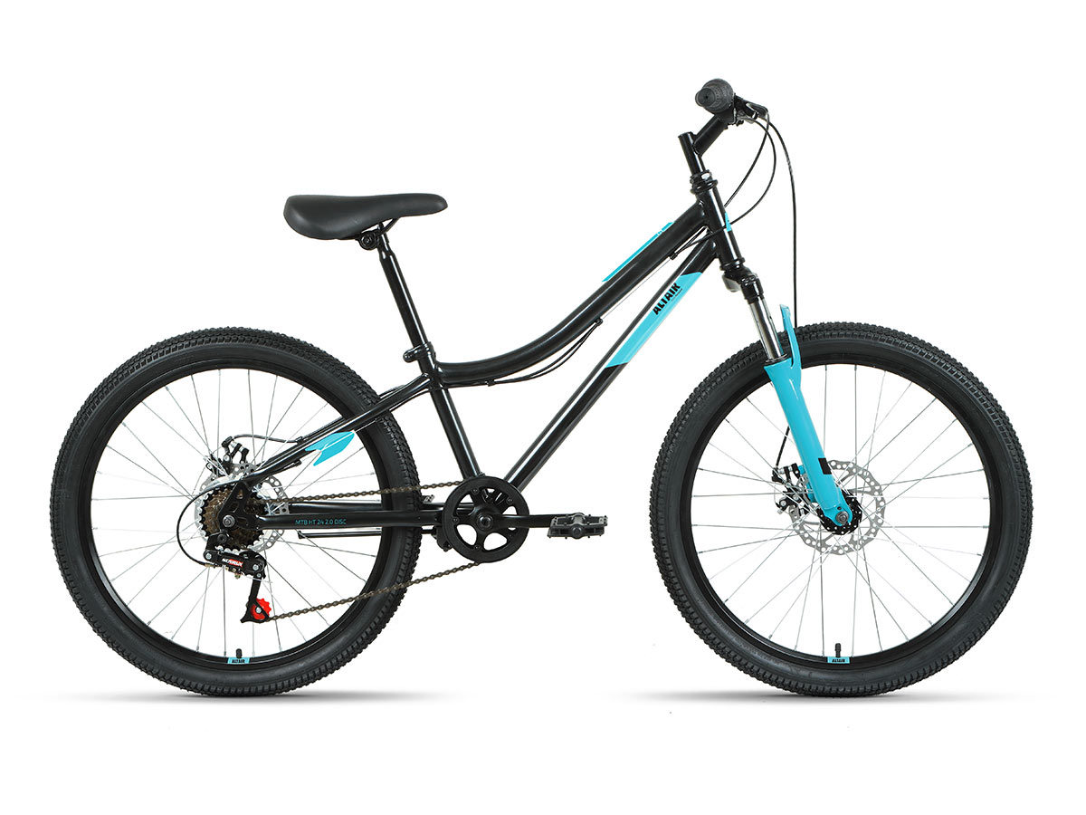 фото Велосипед 24 forward altair mtb ht 2.0 (disk) (6-ск.) 2022 (рама 12) черный/бирюзовый