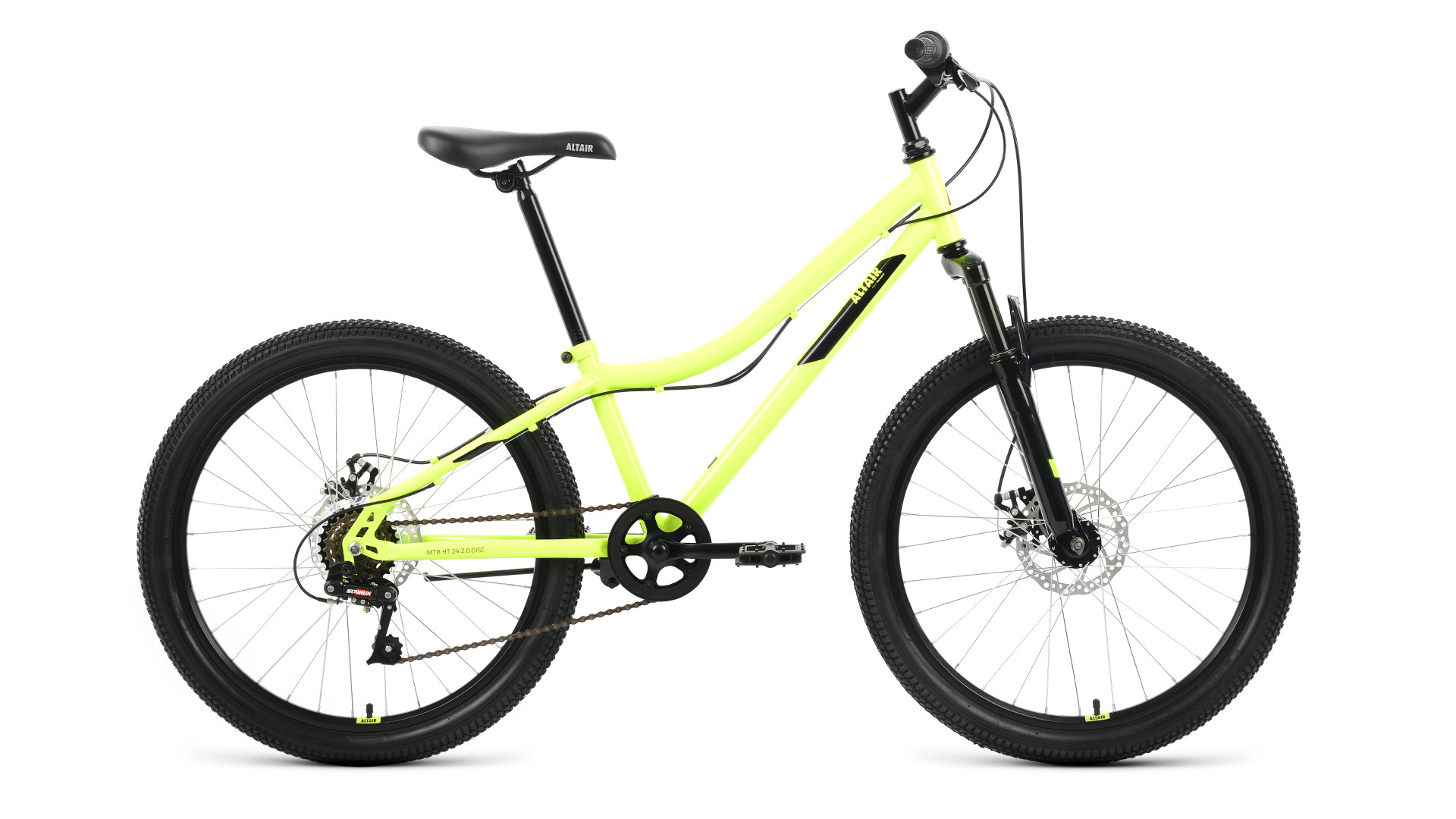 Велосипед 24 FORWARD ALTAIR MTB HT 2.0 (DISK) (6-ск.) 2022 (рама 12) яркий/зеленый/черный