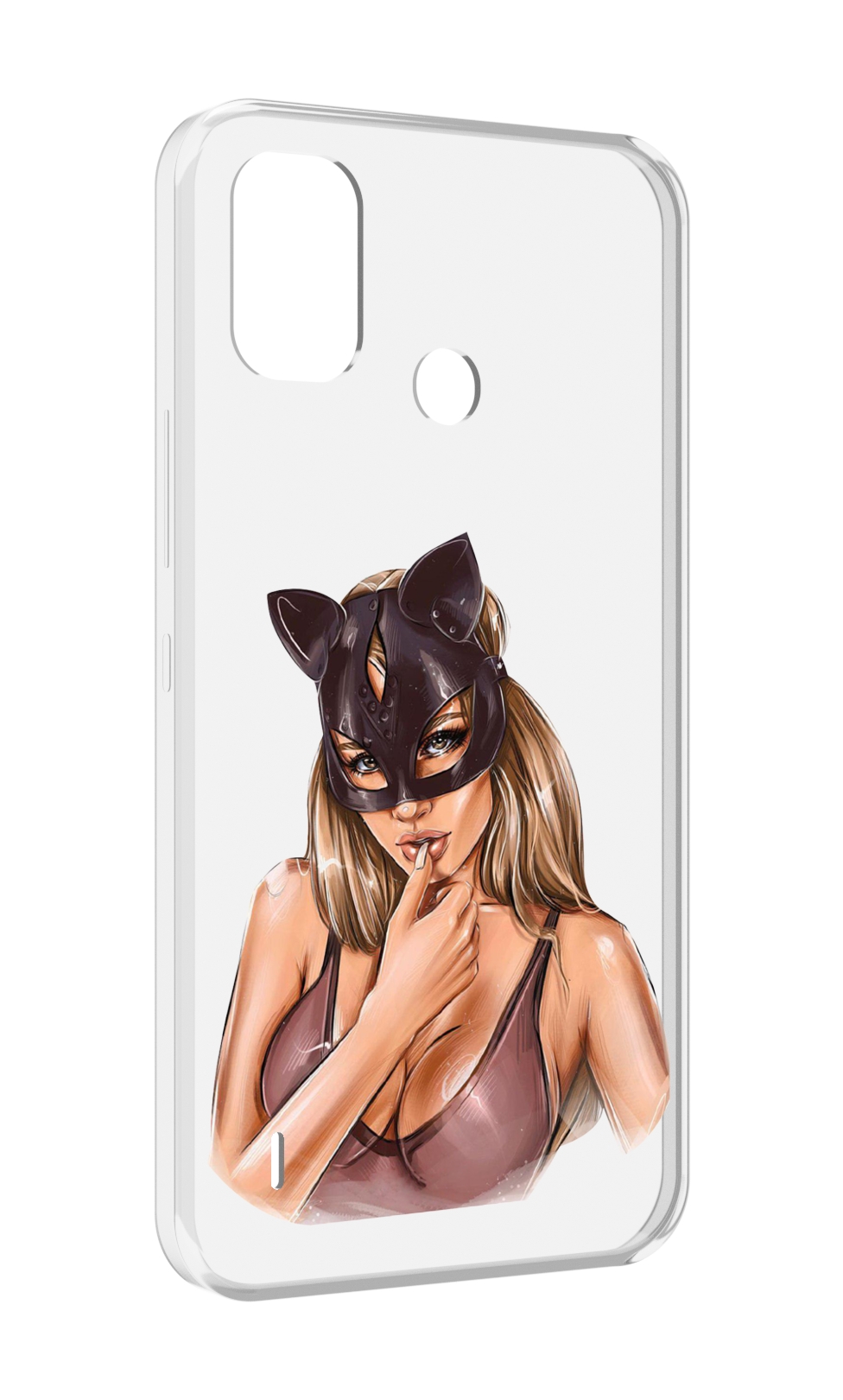 

Чехол MyPads девушка-в-купальнике-с-маской-кошки женский для Itel A48, Прозрачный, Tocco