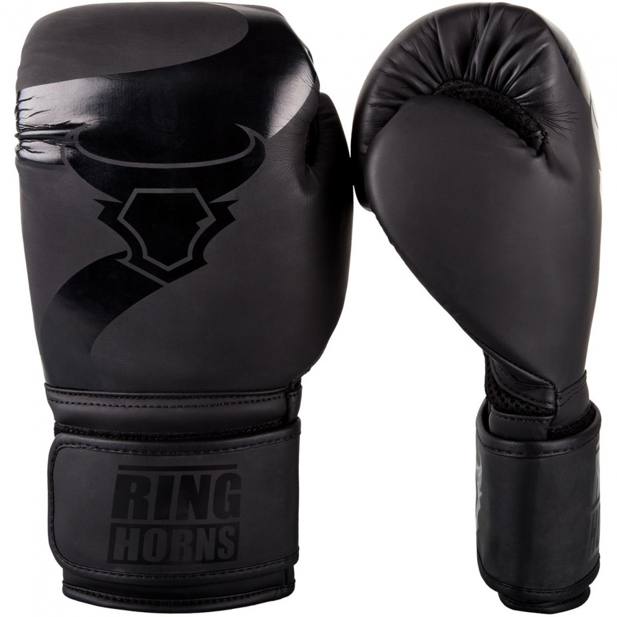 Боксерские перчатки Ringhorns Charger черные, 16 унций