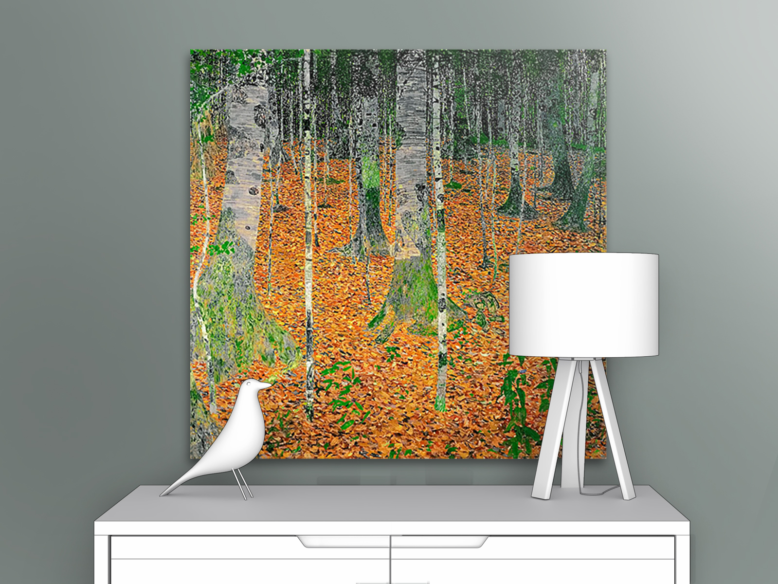 

Картина на холсте репродукция Густава Климта "Березовая роща" 115х113 см, Березовая роща