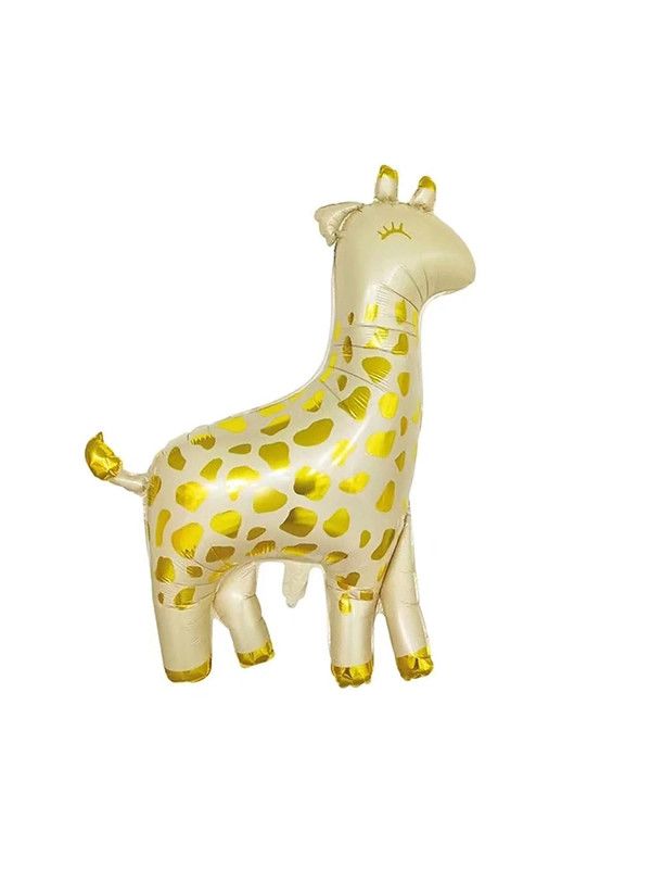 Шар Веселая затея мини фигура Жираф 34 х 42 см белое золото фольгированный
