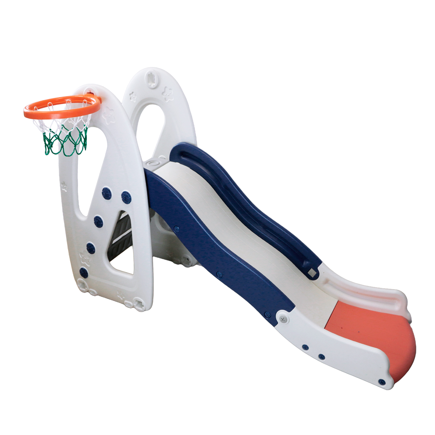 Пластиковая горка с баскетбольным кольцом Kampfer Fast Wave, белый/синий горка для купания из фланели белый микс