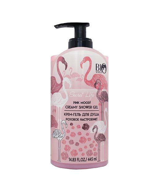 

крем-гель для душа BIO WORLD Розовое настроение, 445 мл, Крем-гель для душа "Розовое настроение", 445 мл.