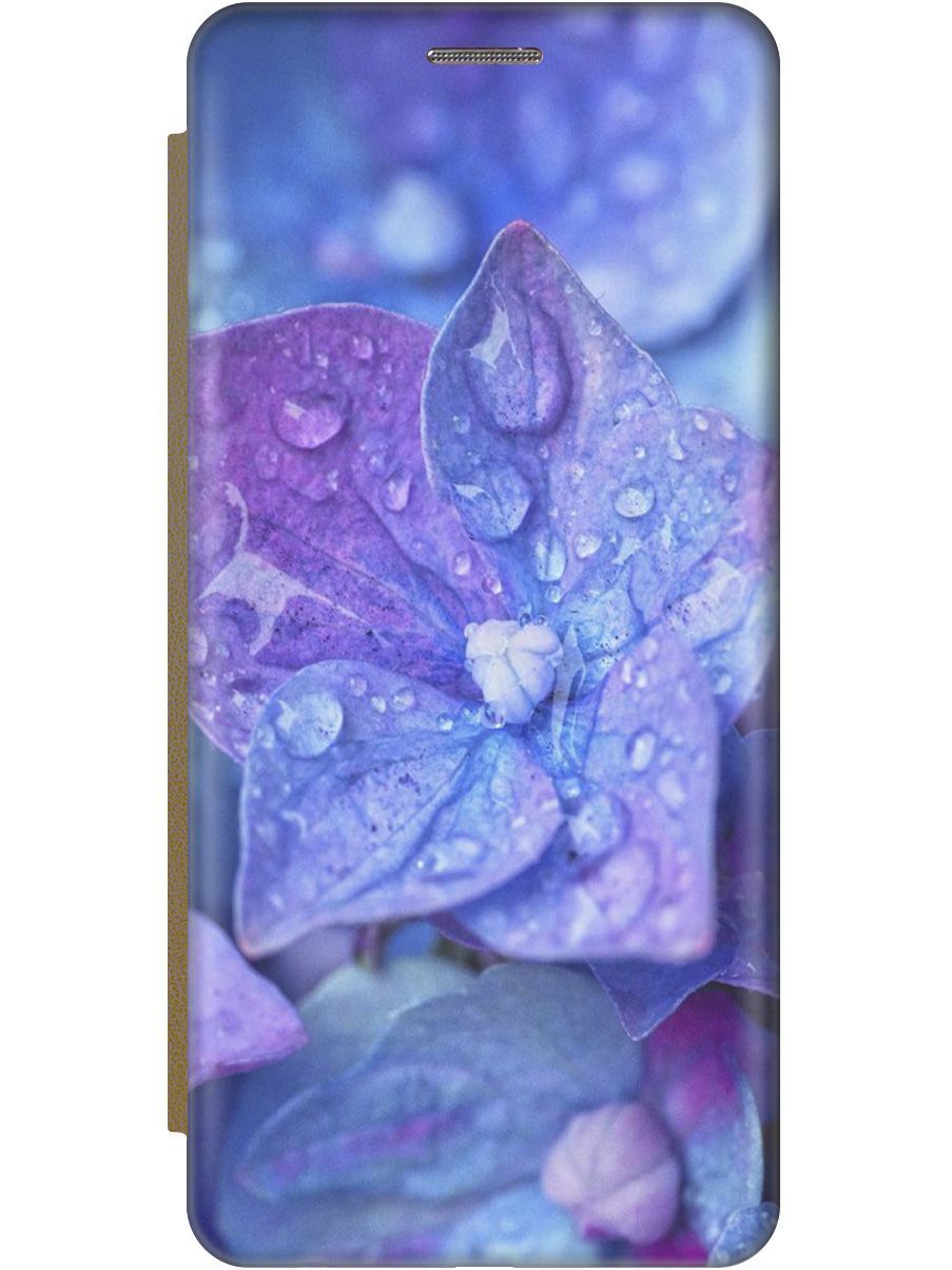 

Чехол-книжка на Samsung Galaxy A21s "Голубой цветочек" золотистый, Голубой;фиолетовый, 8225