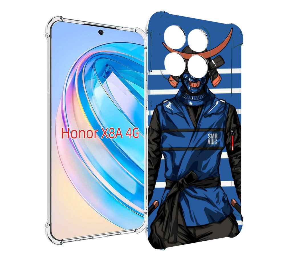 

Чехол MyPads самурай в синей форме для Honor X8a, Tocco