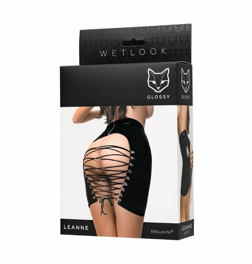 

Мини-юбка Glossy Leanne из материала Wetlook L, Черный, 955050-L