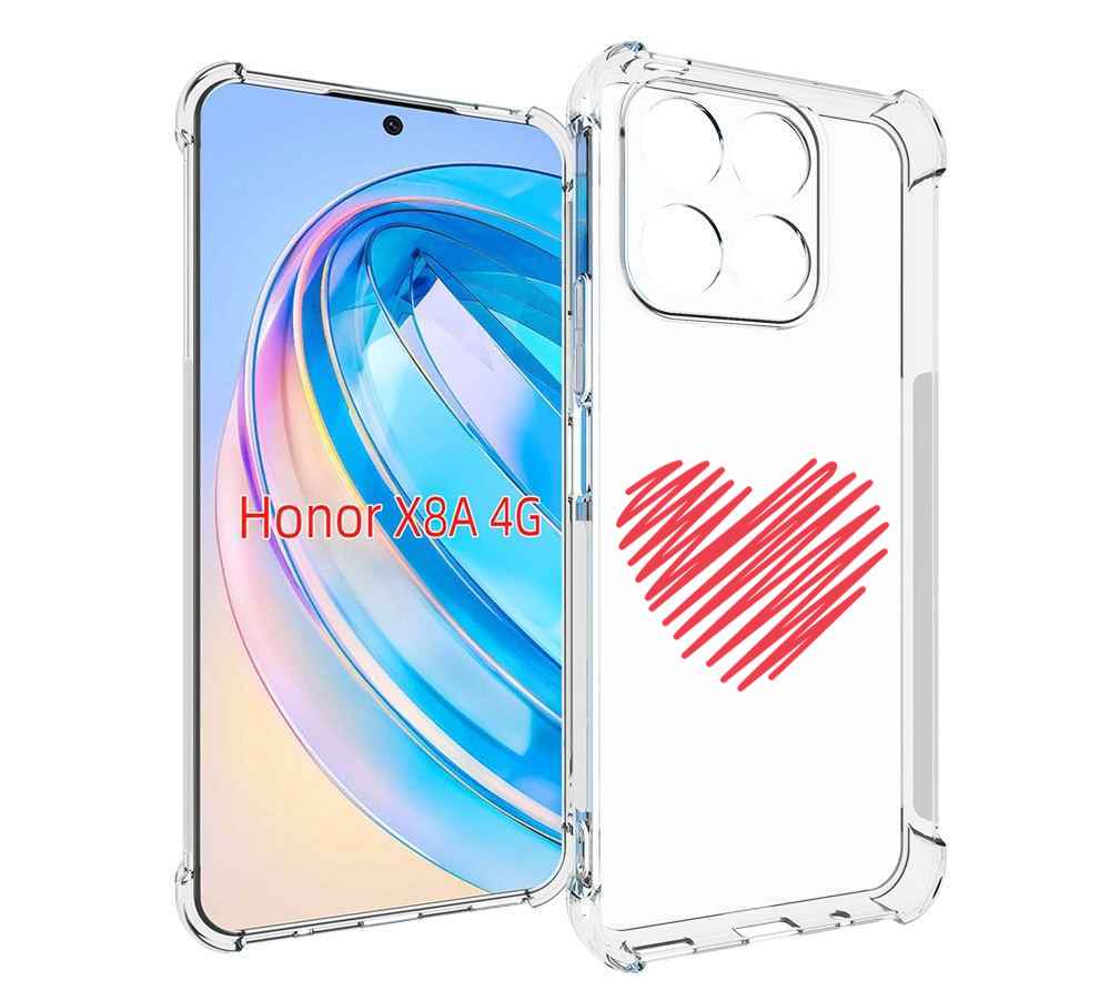 

Чехол MyPads сердечко-одной-линией для Honor X8a, Tocco