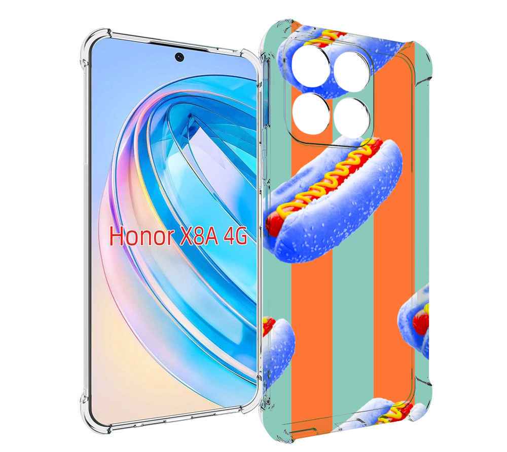 

Чехол MyPads синие хотдоги для Honor X8a, Tocco