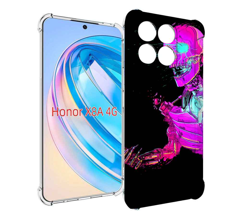 

Чехол MyPads скелет-робот-фиолетовый для Honor X8a, Tocco