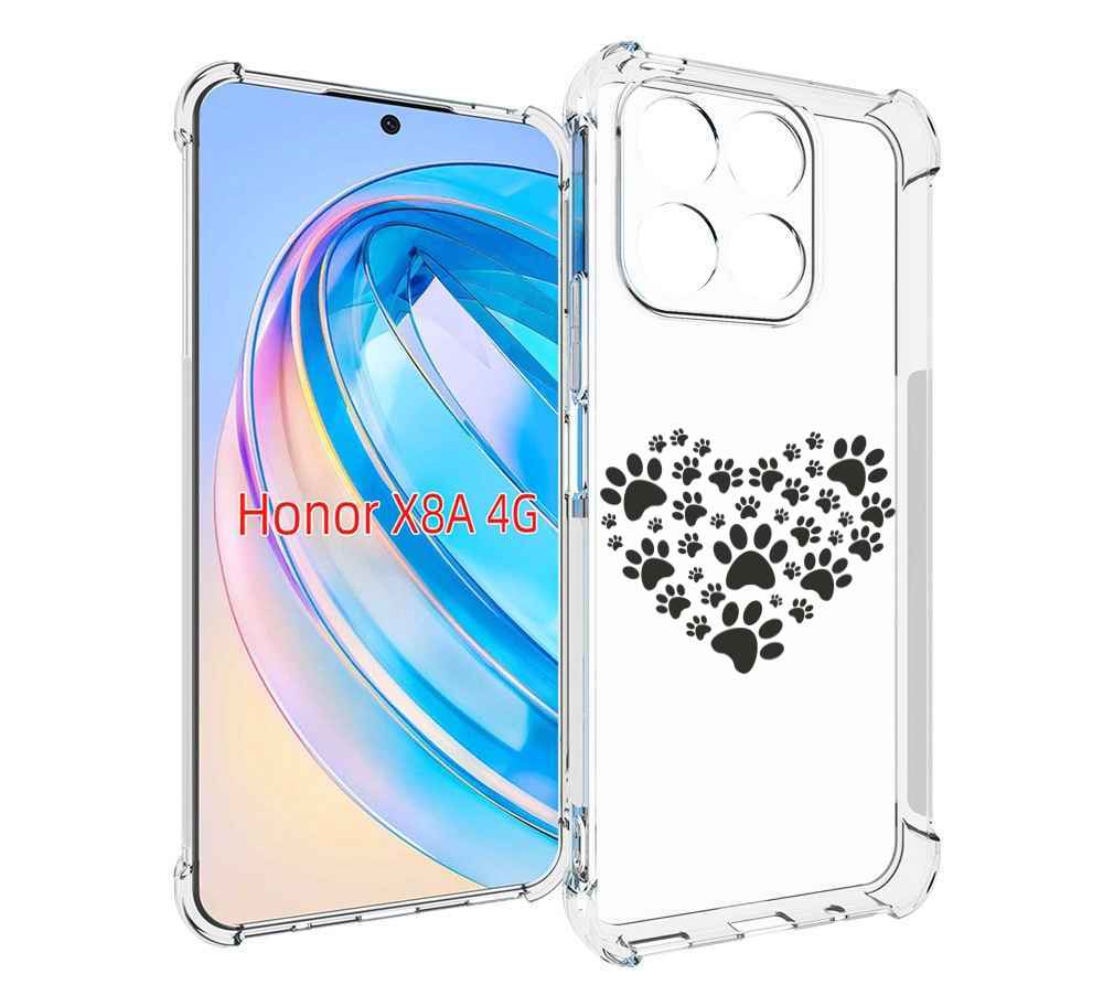 

Чехол MyPads следы-в-сердечке для Honor X8a, Tocco
