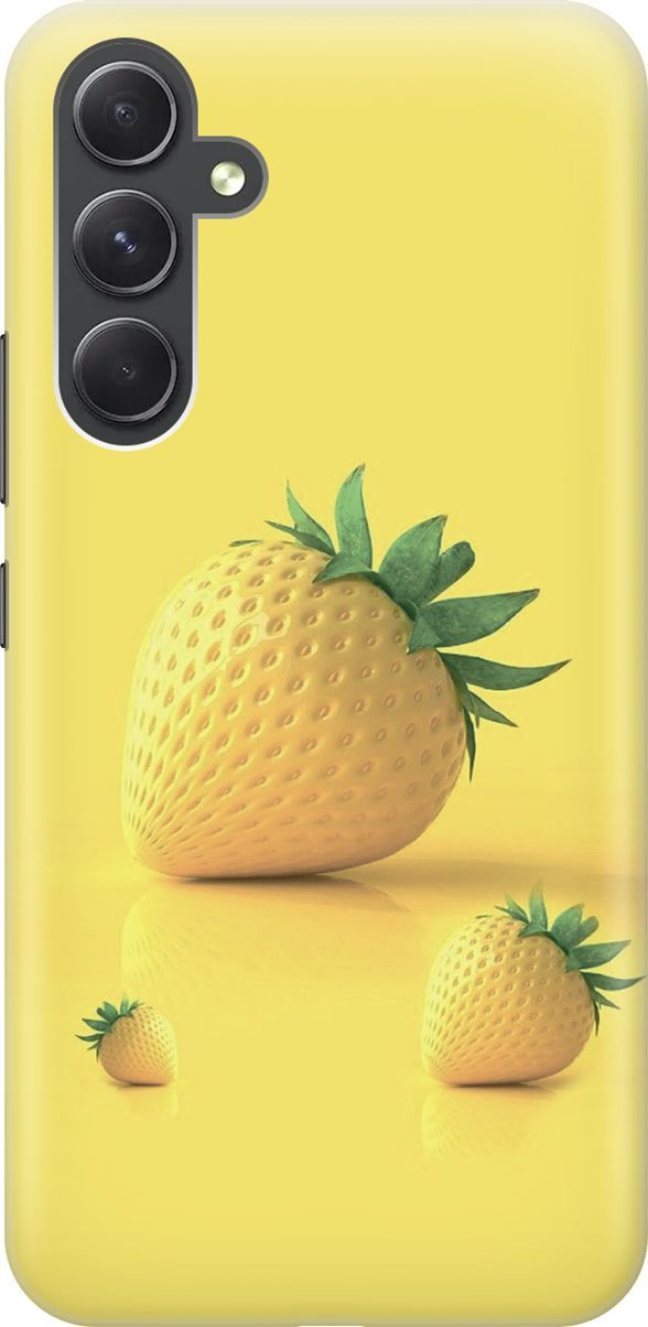 

Силиконовый чехол на Samsung Galaxy A54 5G "Желтая клубника", Черный, 158763