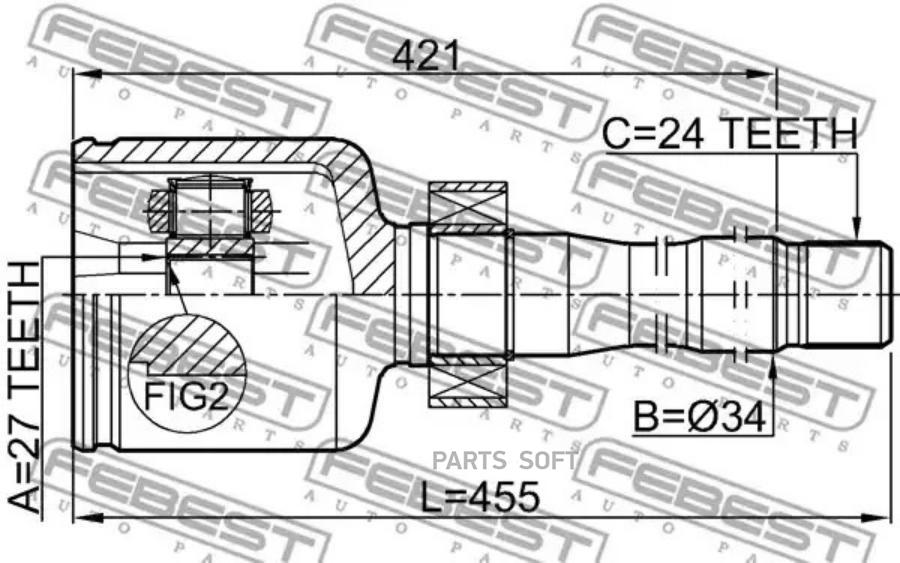 

Шрус внутр правый lexus rx270/350/450h ggl15 4wd 2008-2015 0111-ggl15rh