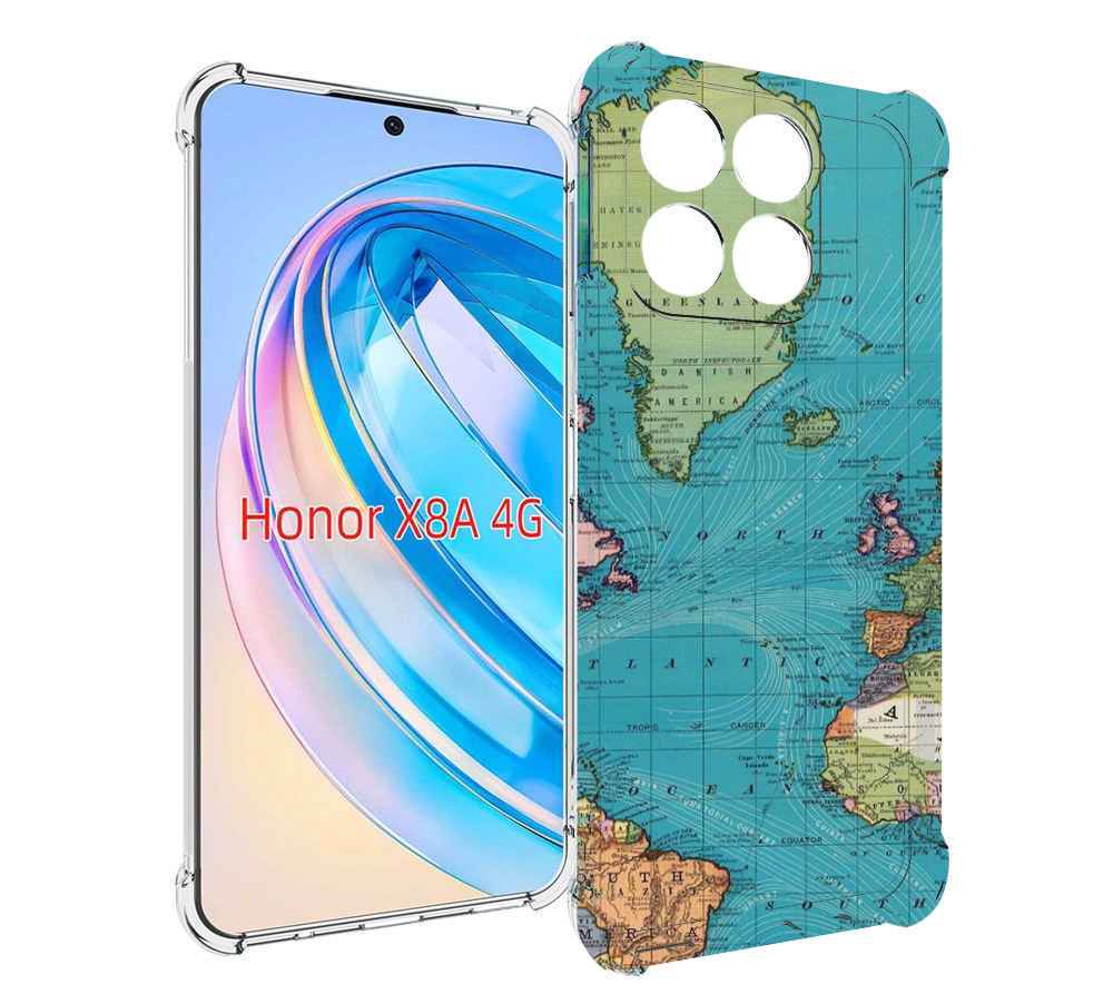 

Чехол MyPads старая карта земли для Honor X8a, Tocco