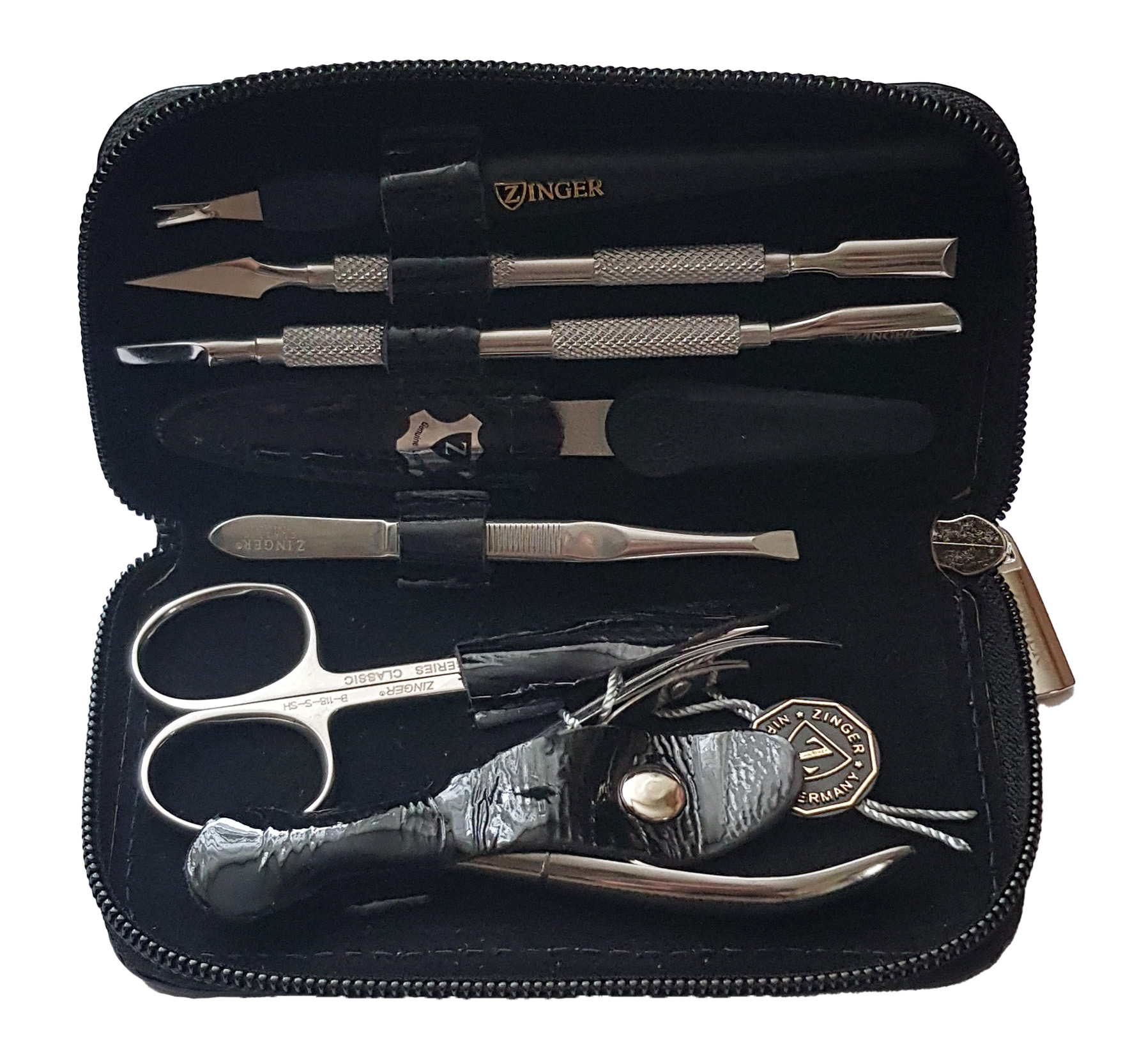 Маникюрный набор Zinger MS-1301-3 S, 7 предметов, чёрный набор кухонный 5 предметов ножи 9 2 см 15 2 см овощечистка ножницы доска чёрный