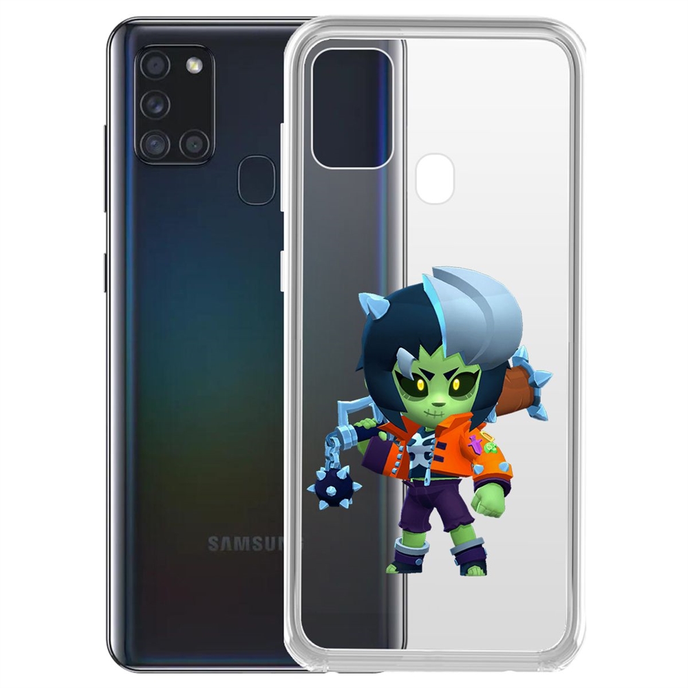 

Чехол-накладка Brawl Stars-ЗомБиби для Samsung Galaxy A21s (A217), Прозрачный