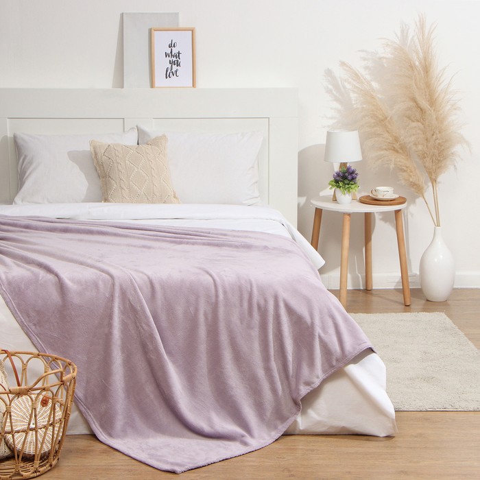 

Плед Этель One color 9849735 евро, корал-флис, сиреневый