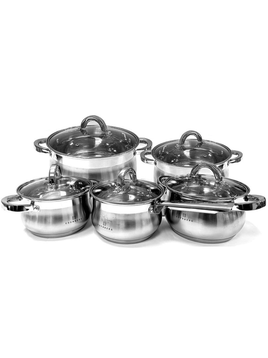 Набор посуды для приготовления Edenberg EB-3719 10 предметов нержавеющая сталь