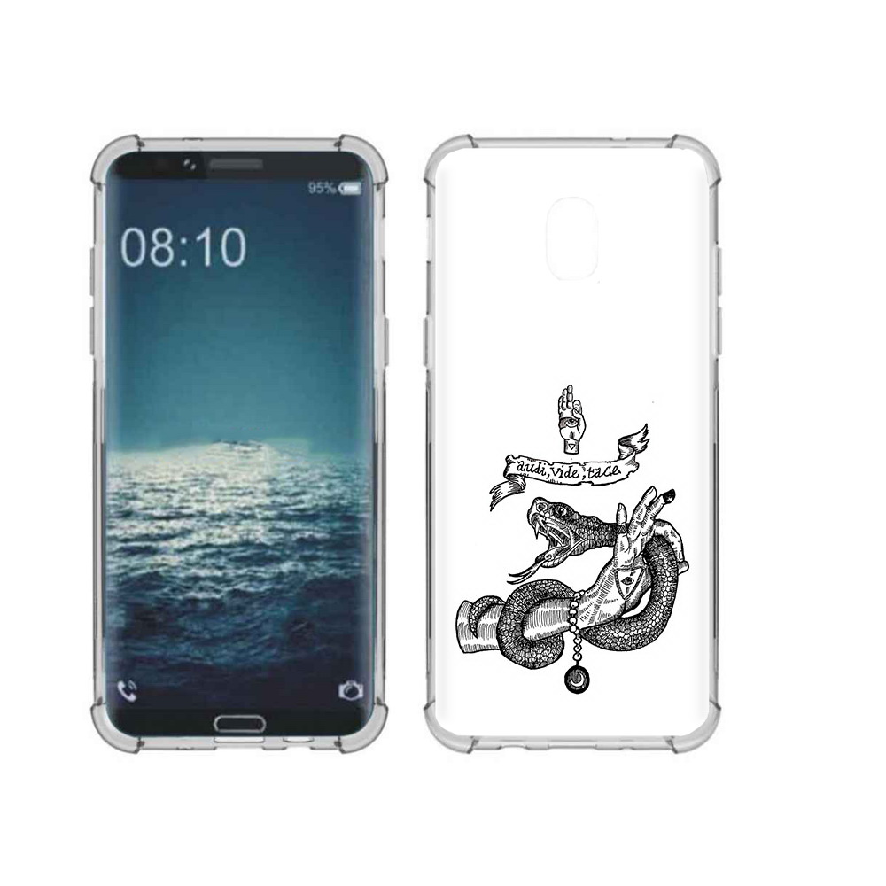 

Чехол MyPads Tocco для Samsung Galaxy J3 змея на руке рисунок (PT226926.574.366), Прозрачный, Tocco