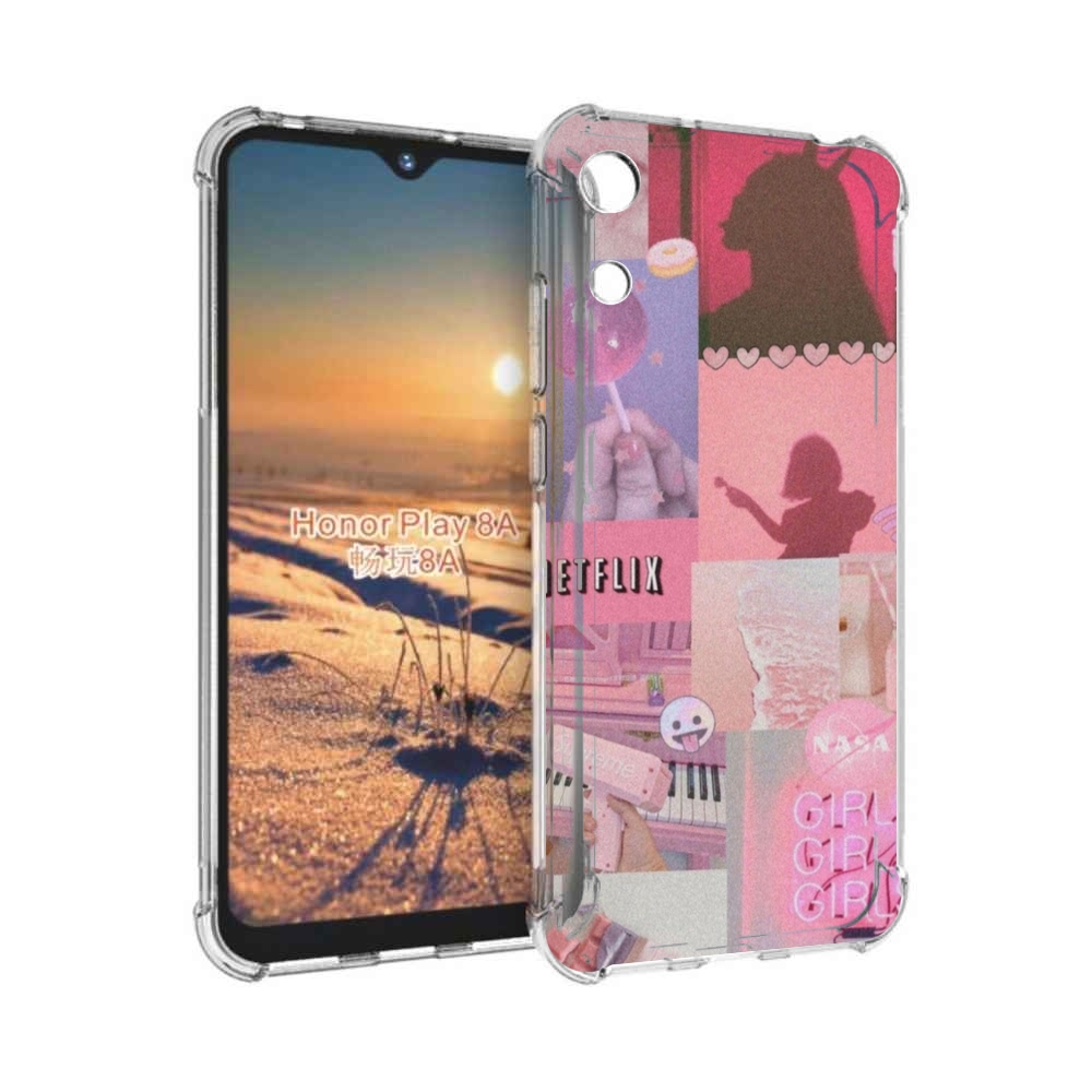 

Чехол бампер MyPads Розовый-вайб для Honor 8A, Прозрачный, Tocco