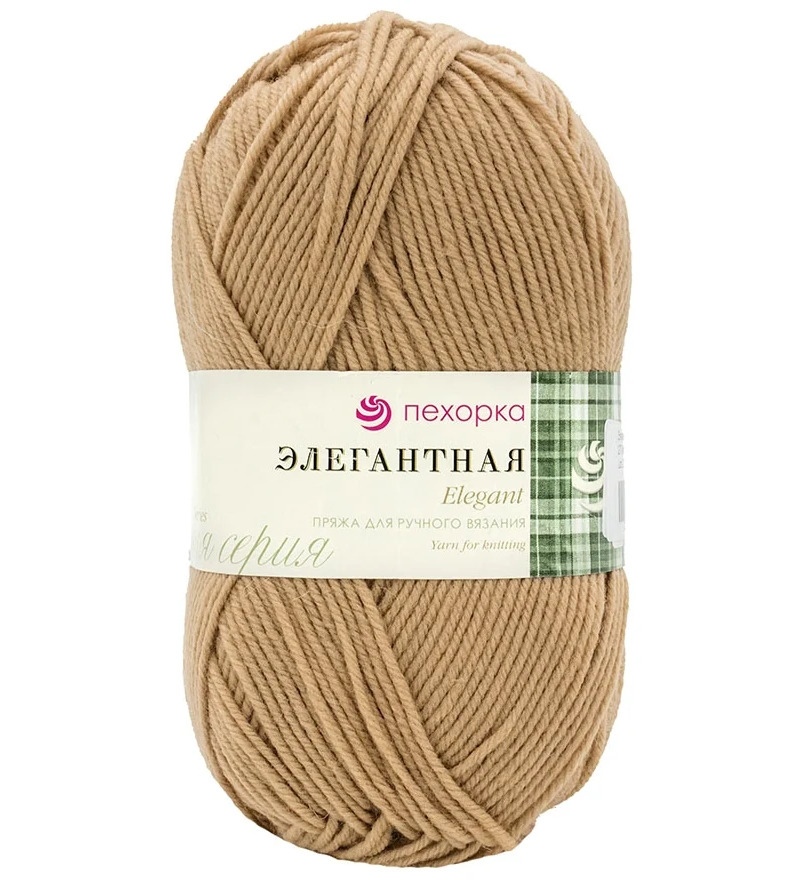 

Пряжа Пехорка Элегантная, 100 г, 250 м (100% меринос) (270 мокрый песок), 10 мотков
