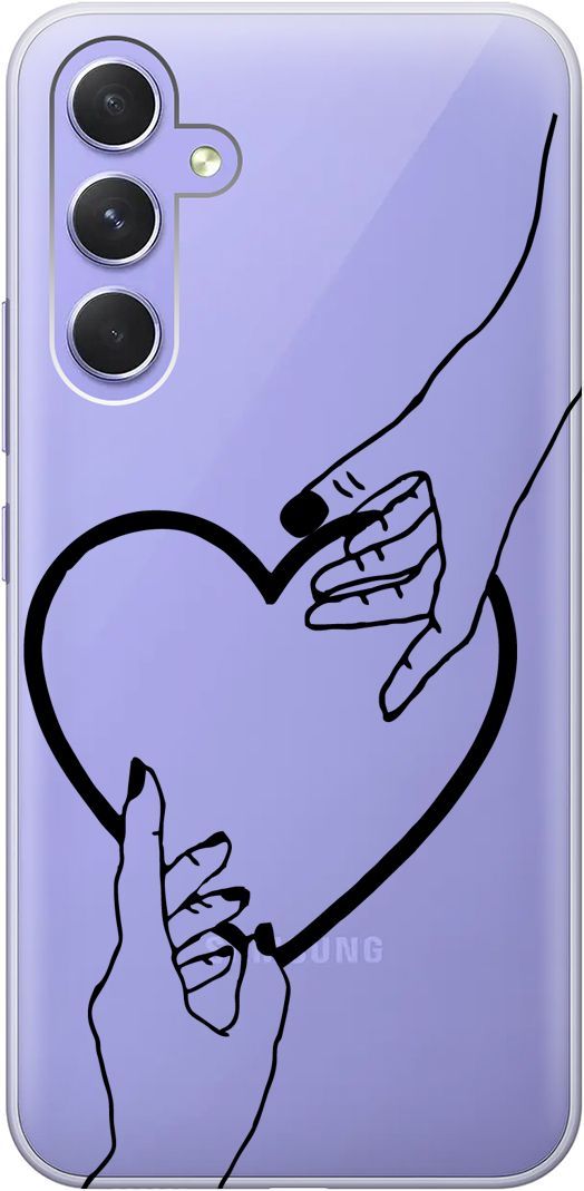 

Силиконовый чехол на Samsung Galaxy A54 5G "Hands" прозрачный, Прозрачный;черный, 158766