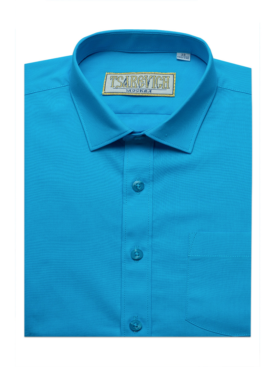 Рубашка детская Tsarevich Blue Aster sl, цвет ярко-бирюзовый, размер 152