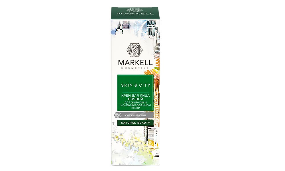 

Крем для лица Markell Skin&city ночной, для жирной и комбинированной кожи, 50 мл, SKIN&CITY КРЕМ ДЛЯ ЛИЦА НОЧНОЙ ДЛЯ ЖИРНОЙ И КОМБИНИРОВАННОЙ КОЖИ СНЕЖНЫЙ ГРИБ, 50 мл.