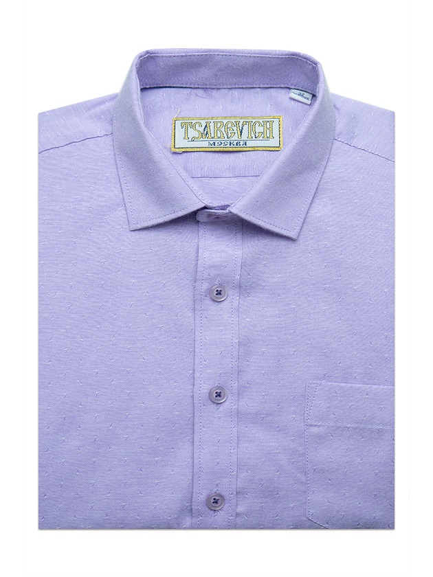 Рубашка детская Tsarevich V 1, цвет сиренево-белые жаккардовые вкрапления, размер 122