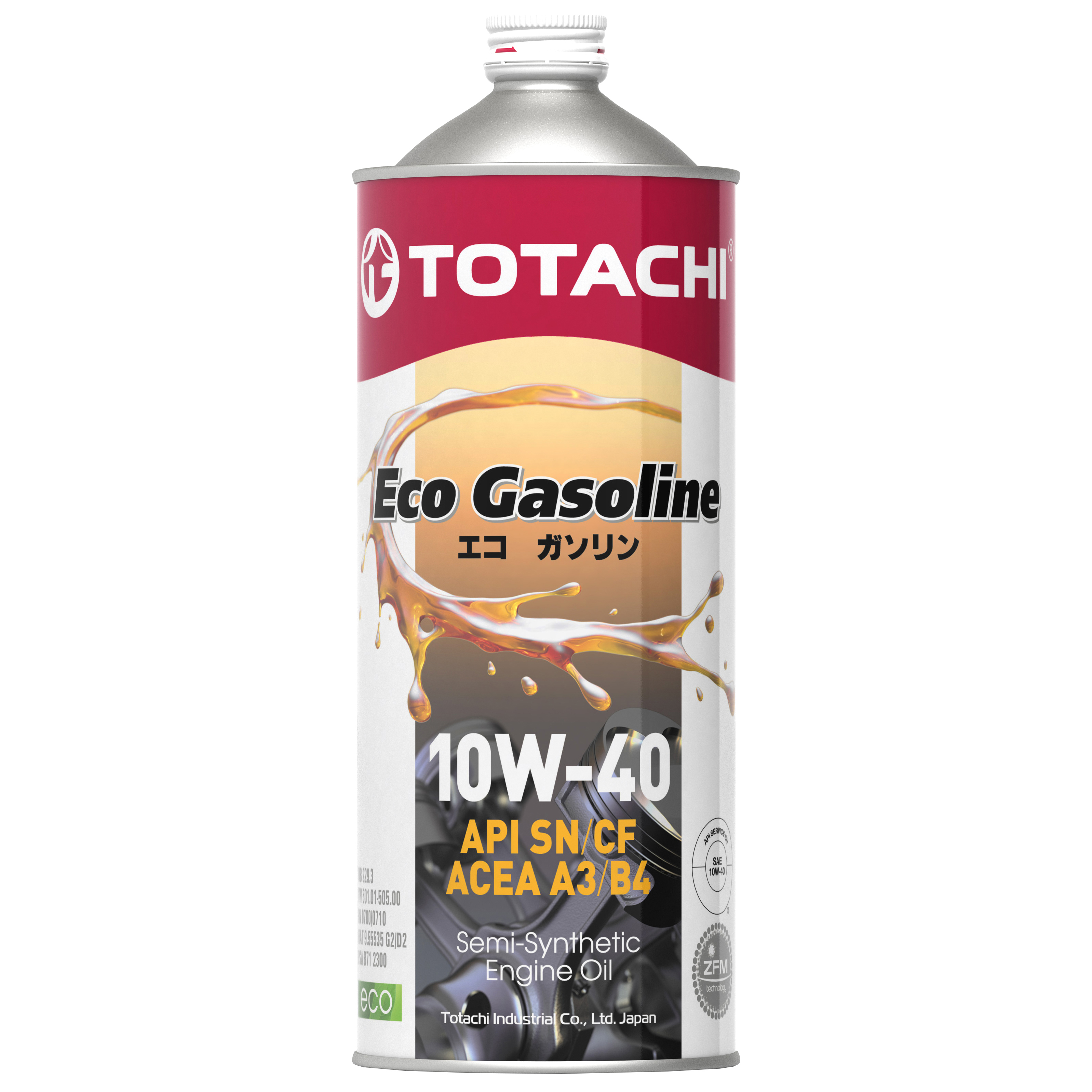 фото Масло моторное totachi eco gasoline sn / cf п/синт. 10w-40 1л