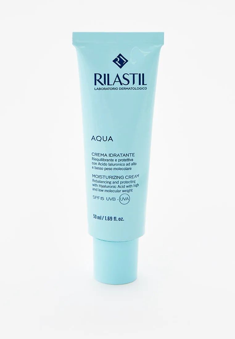 Крем RILASTIL AQUA увлажняющий защитный SPF 15 50мл sport hit гиалуроновый крем hyaluronic cream с омега 3 6 и примулой вечерней 50