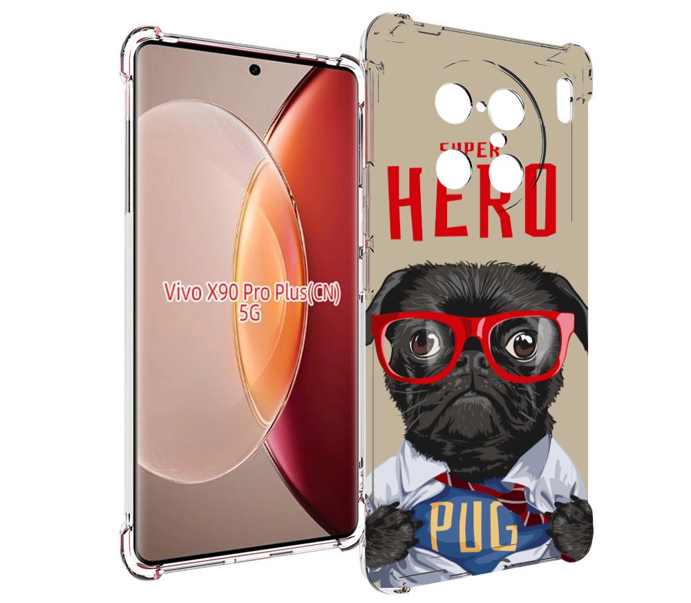 

Чехол MyPads Герой-PUG для Vivo X90 Pro Plus, Прозрачный, Tocco