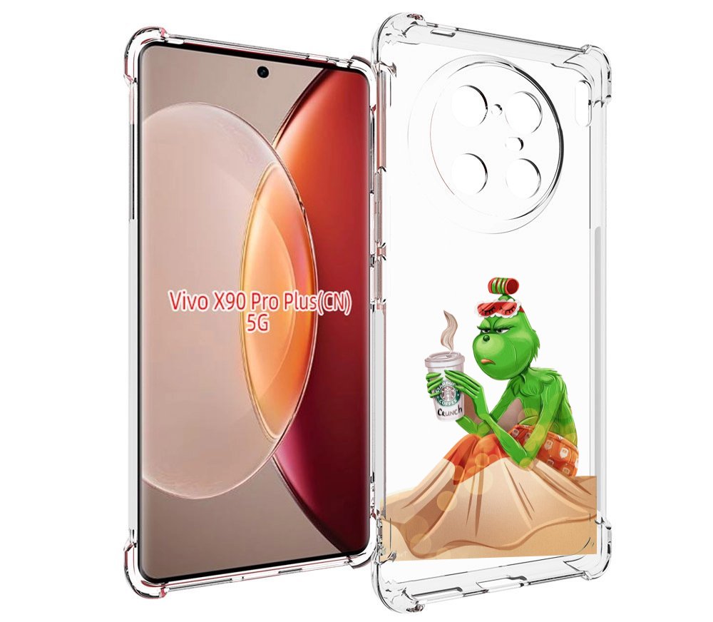 

Чехол MyPads Гринч-в-платье для Vivo X90 Pro Plus, Прозрачный, Tocco