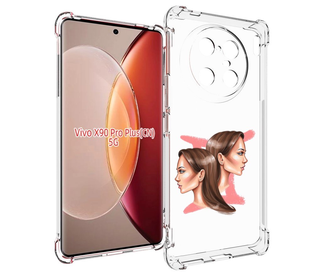 

Чехол MyPads Девушка-Близнецы женский для Vivo X90 Pro Plus, Прозрачный, Tocco