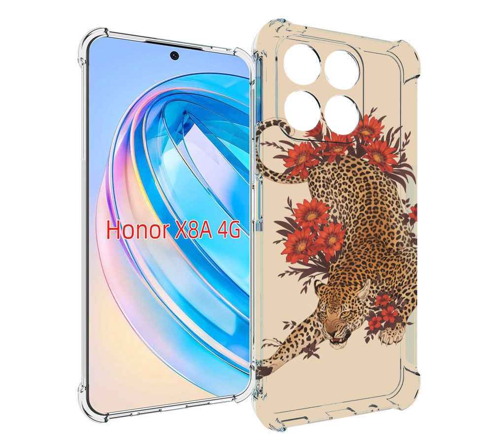 

Чехол MyPads тигр-из-цветов для Honor X8a, Tocco
