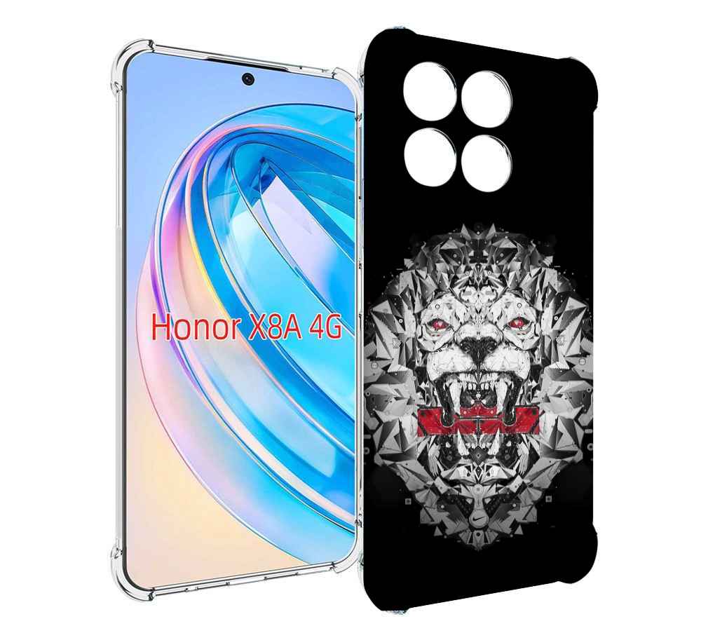 

Чехол MyPads тигр-с-гранями-черно-белый для Honor X8a, Tocco