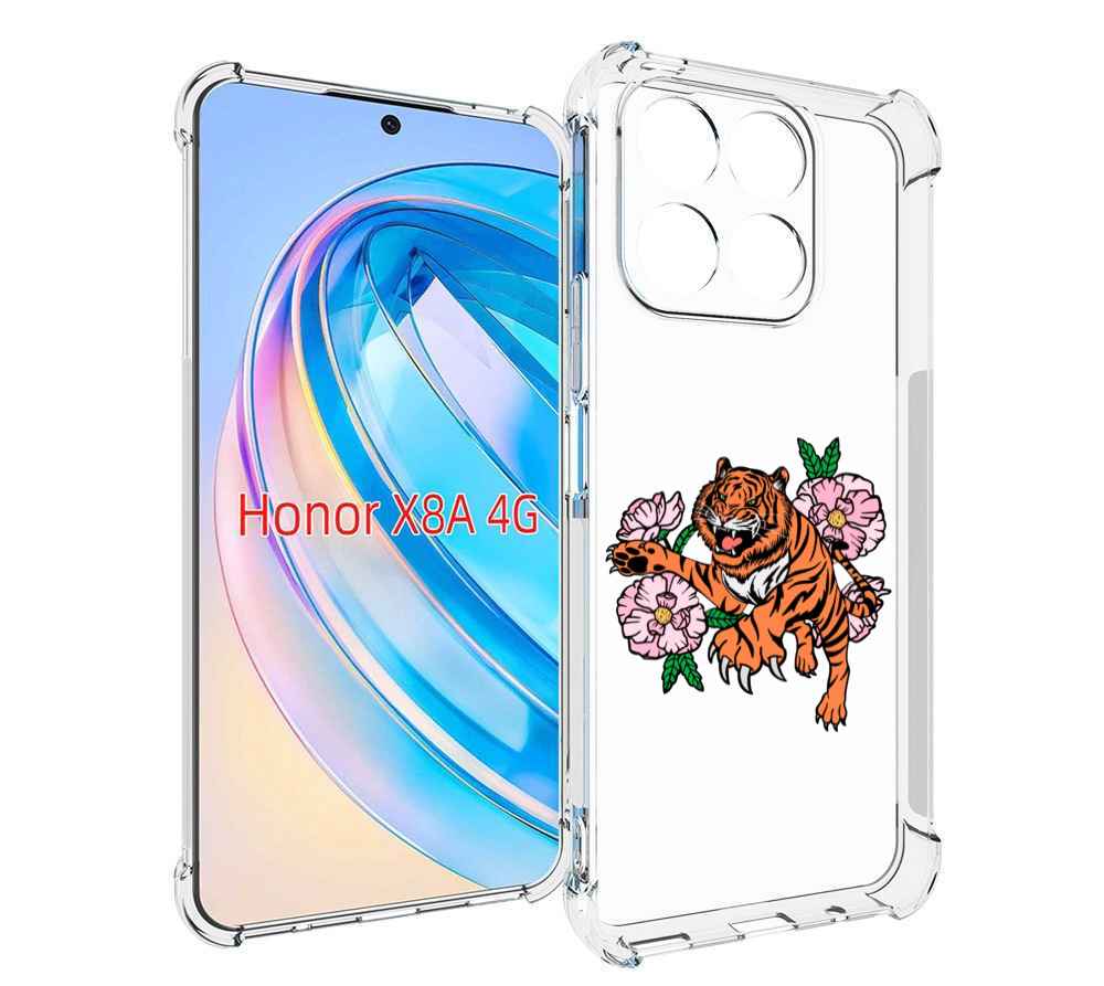 

Чехол MyPads тигры-цветочные для Honor X8a, Tocco