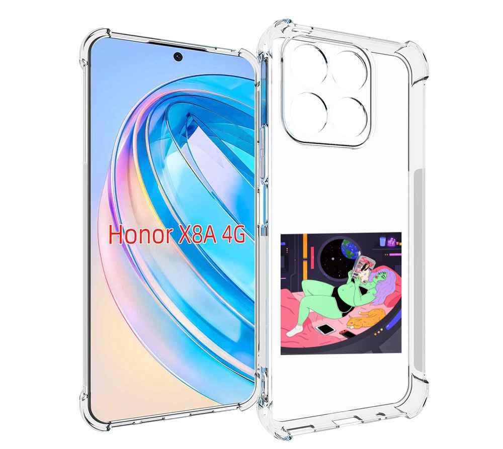 

Чехол MyPads трехглазая девушка зеленая для Honor X8a, Tocco