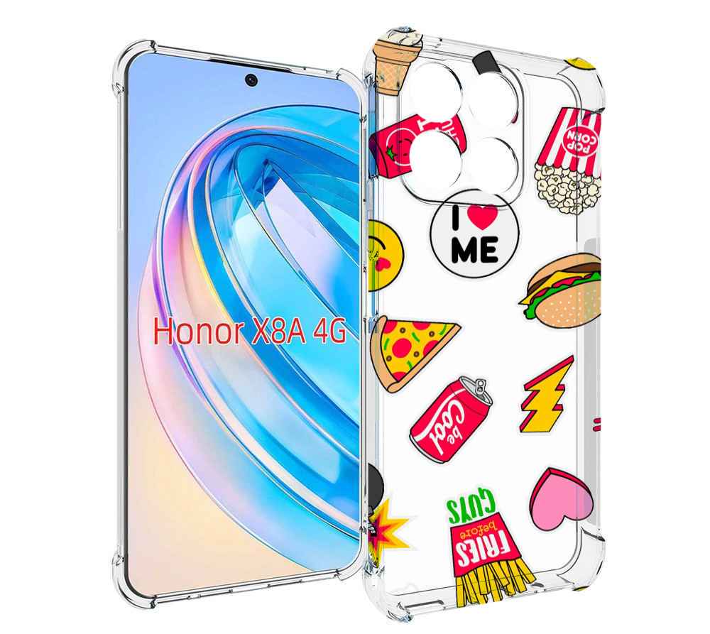 

Чехол MyPads фаст-фуд для Honor X8a, Tocco