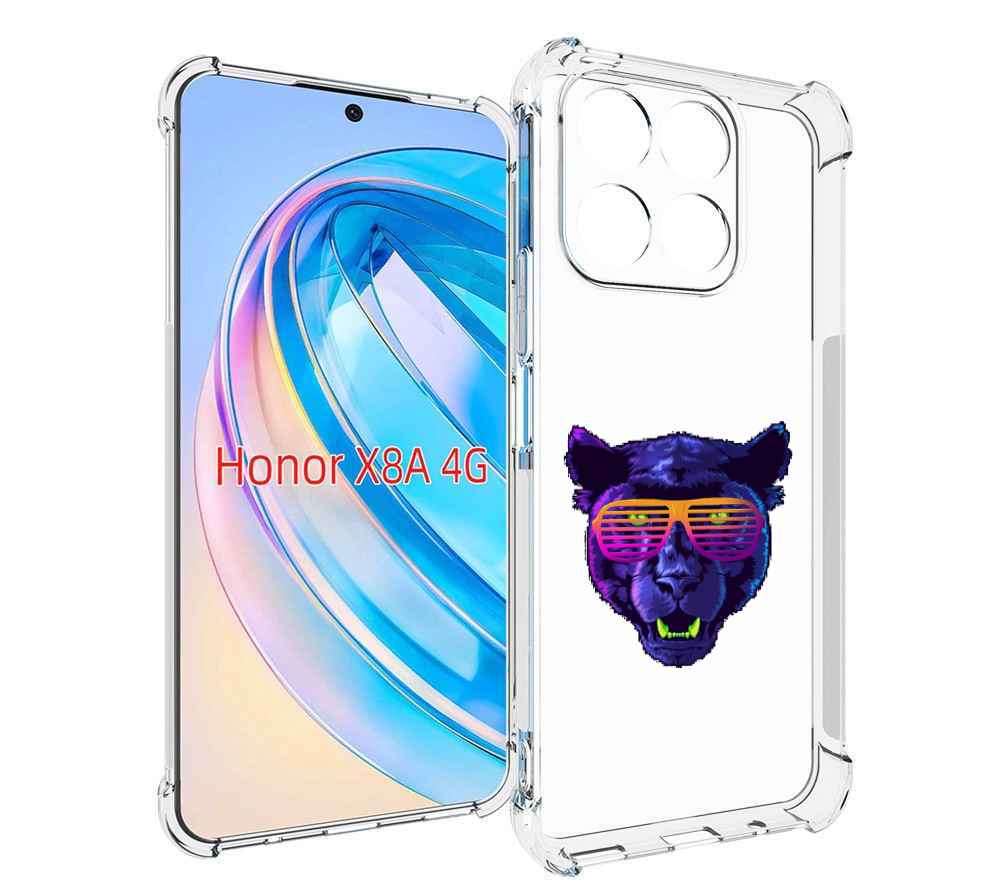 

Чехол MyPads фиолетовая пума в очках для Honor X8a, Tocco